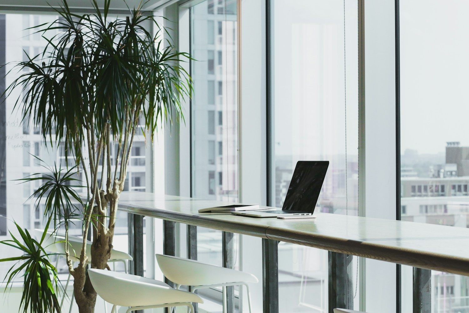 Bright workspace with desks and chairs